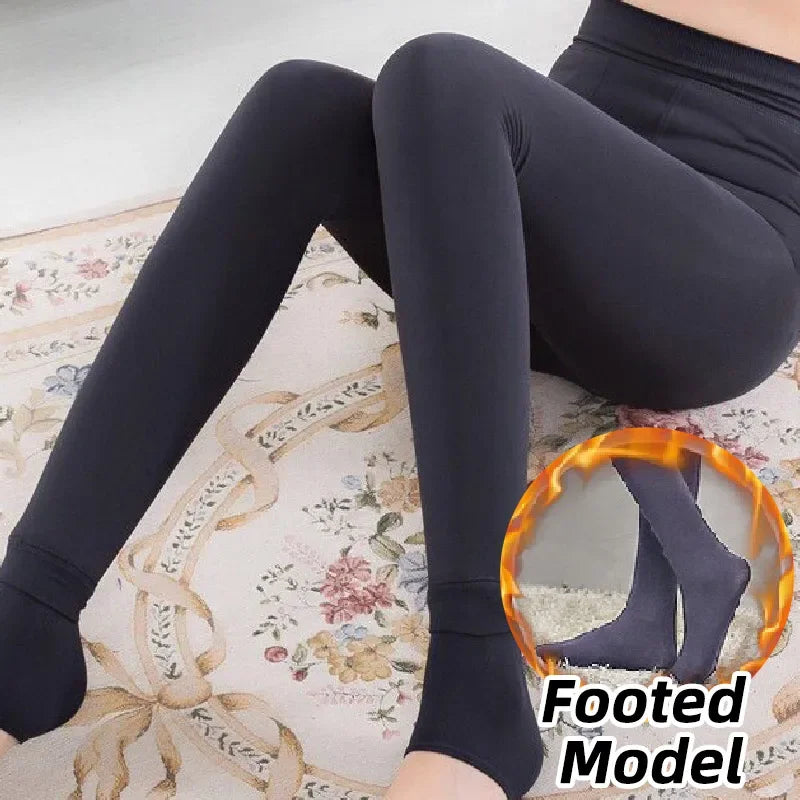 Women Winter Leggings Warm Leggins Waist Solid Velvet Thickened