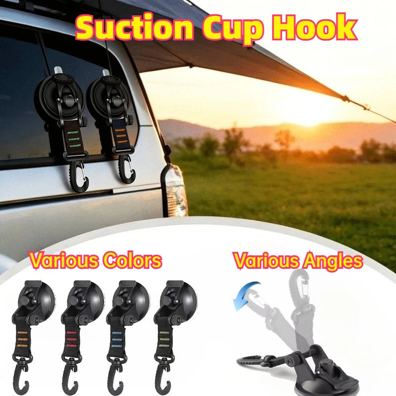 4pcs Suction Cup Hooks for A Car Tent Camping Tent Tent Lamp Car Tent Bracket Buckle Hook Accessories Outdoor Camping Zpaxo