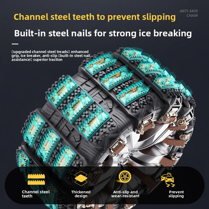 Universal TPU Snow Tire Chains – Anti-Skid Emergency Traction