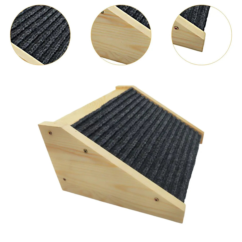 Wooden Dog & Cat Ramp – Anti-Slip Portable Pet Stair Ladder Pet Stair Ramp Zpaxo