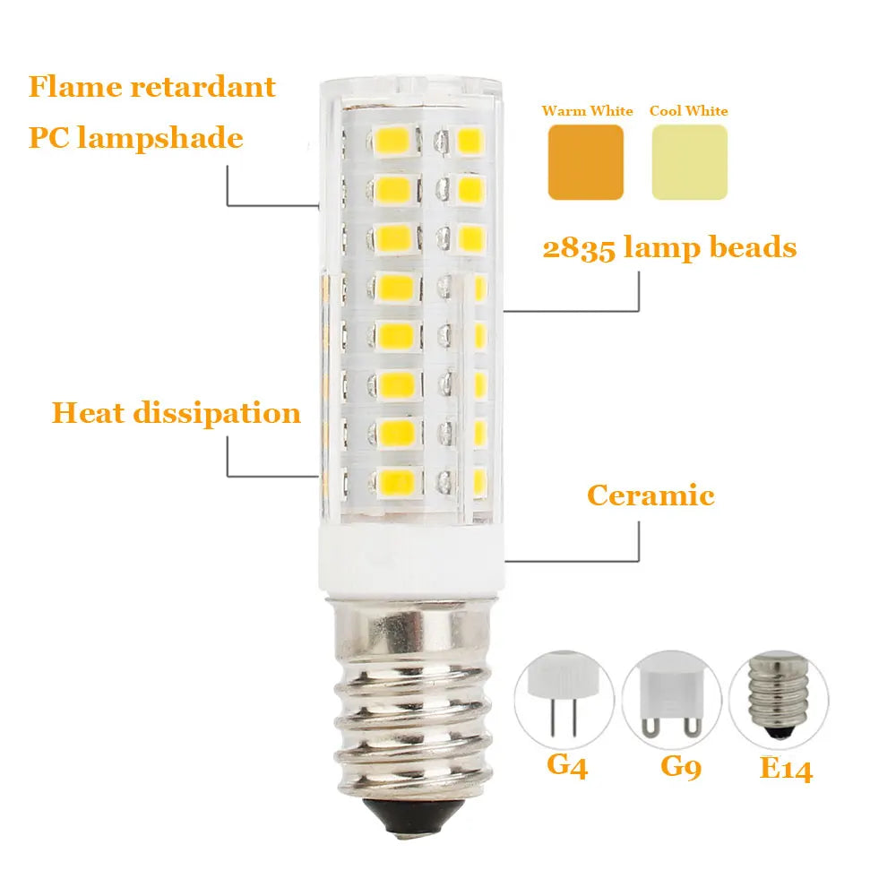 E14 LED Corn Bulb 7W 9W 12W 15W 18W, 220-240V 2835 SMD, 360° Beam Angle, Bright Mini Light for Halogen Chandelier Replacement Zpaxo