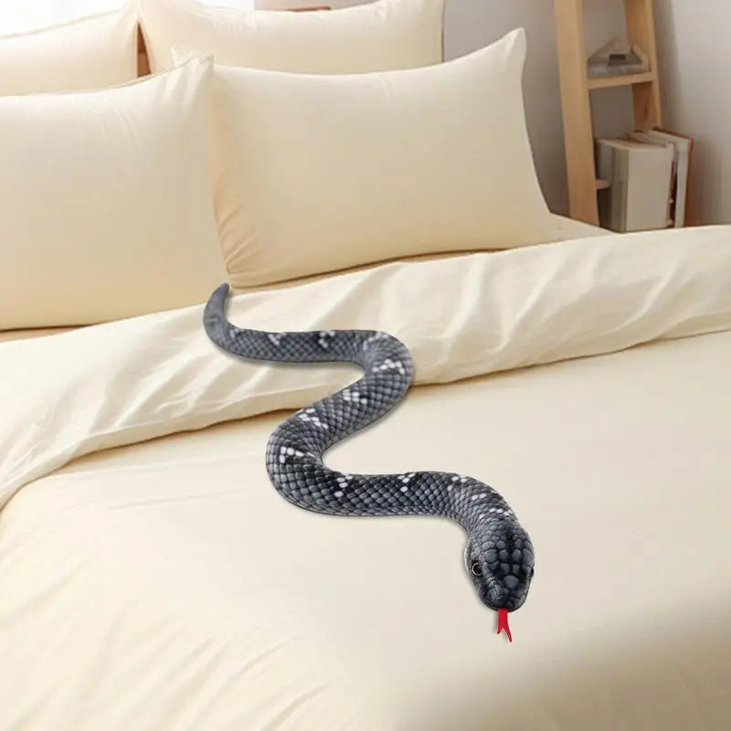 Plush Snake Giant Cobra Prank Prop Washable Stuffed Cuddle Toy Soft Zpaxo