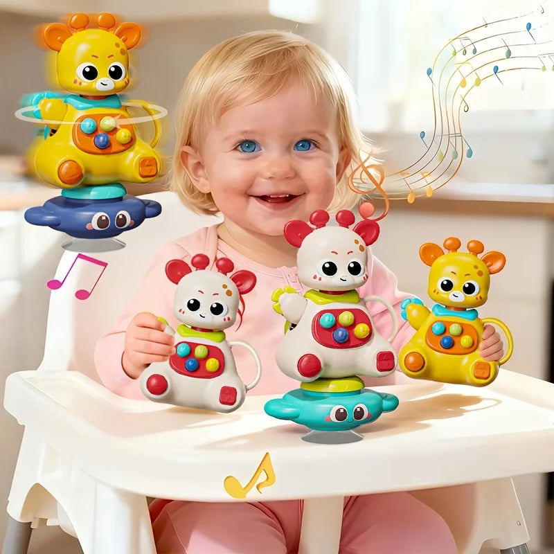 Interactive Giraffe Toy Suction Cup 360 Rotation ABS Motor Skills