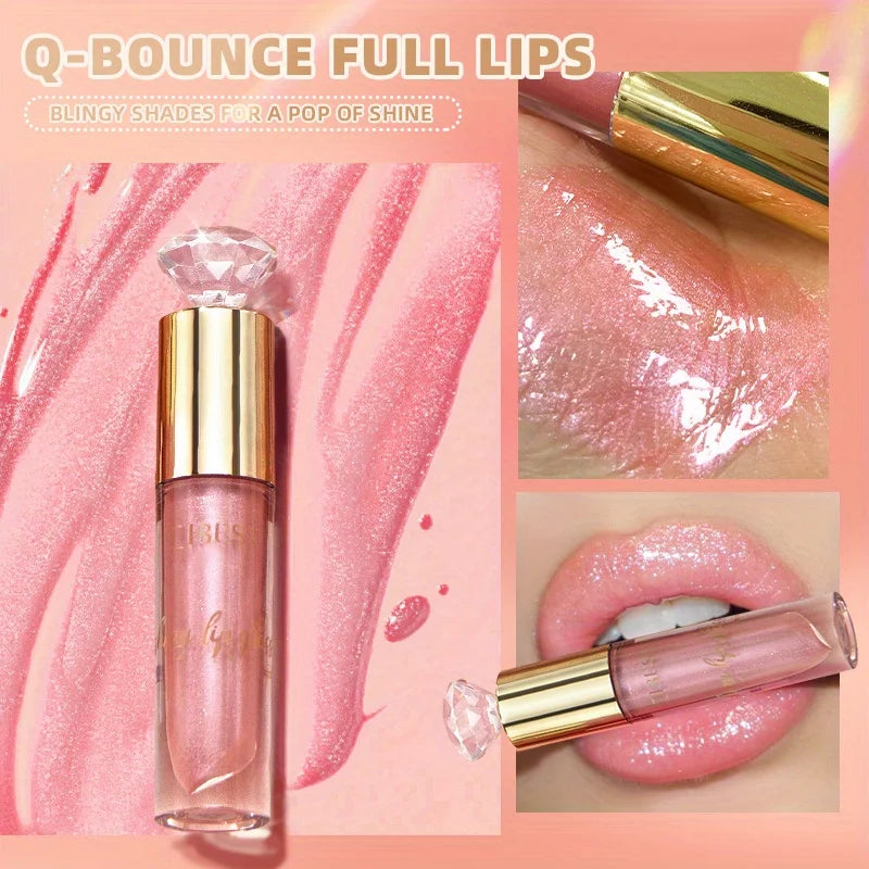 Shiny lip gloss, sparkling crystal, water-permeable and long-lasting color rendering, light and rich Zpaxo