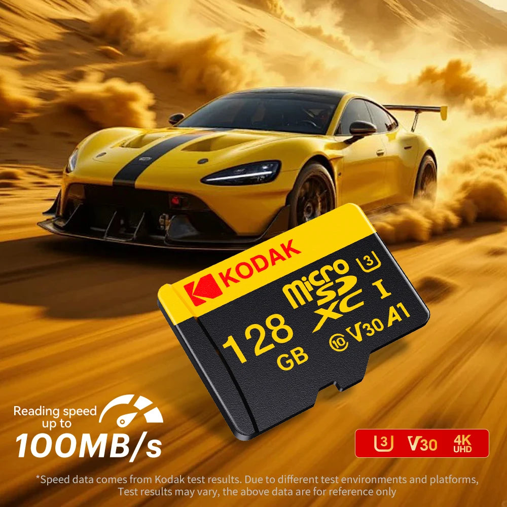 KODAK High Speed Memory Micro SD Card For Driving Recorder 16GB 32GB 64GB 128GB 100MB/s Smooth 4K& Loop Recording Micro SD Cards Zpaxo