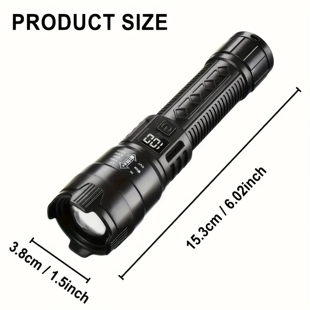 2000LM Zoomable Tactical LED Flashlight – Rechargeable Torch