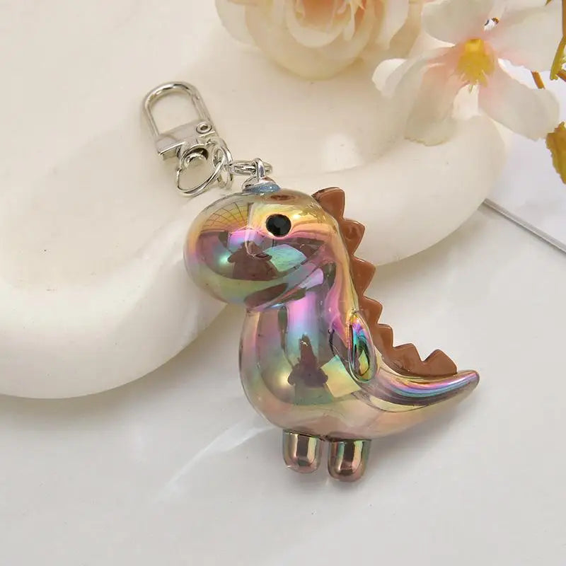 Cute Acrylic Dinosaur Keychain Paired Sturdy Buckle Daily Casual Zpaxo A2