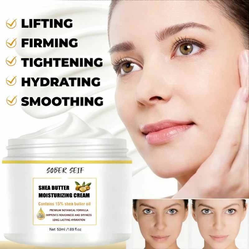 Hyaluronic Acid Shea Butter Long‑Lasting Moisturizer 50ml Improve Dry Flaky Skin Care Cream Zpaxo