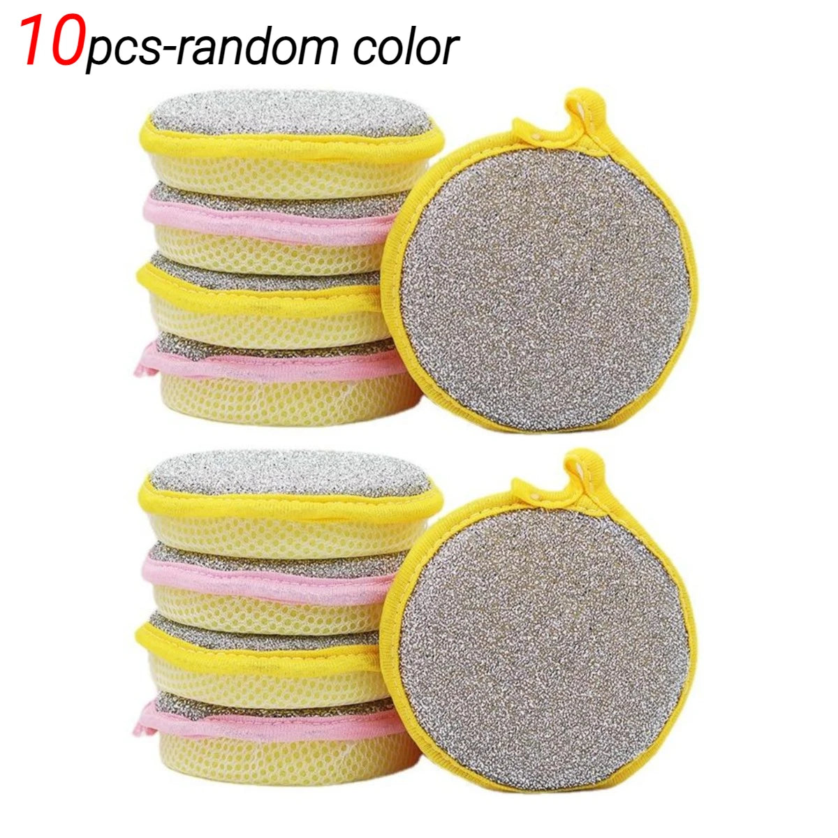 10/20/50PCS Double Side Dishwashing Sponge Dish Washing Brush Pan Pot Dish Wash Sponges Household Cleaning Reusable Kitchen Tool Zpaxo 10pcs-random color