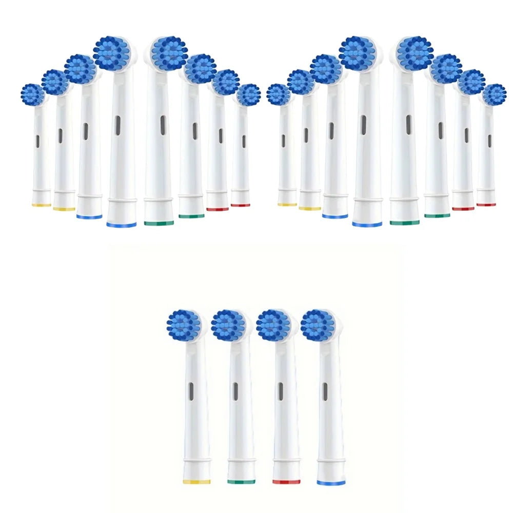 Wholesale 4/16/20/80pcs Set/lot Electric Toothbrush Head For Oral B Sensitive Replacement Brush Heads D25 D30 D32 D18 4739 3709 Zpaxo EB17S 20pcs