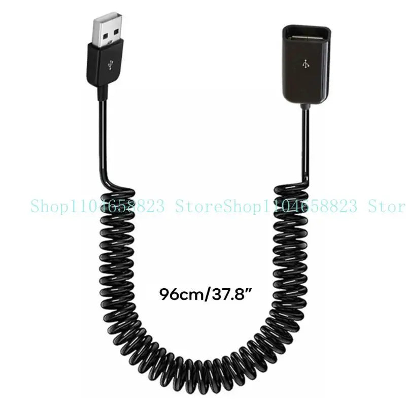 652F Spring Loaded USB2.0 Male to Female Extender Cord For Charging Data Transmission Zpaxo