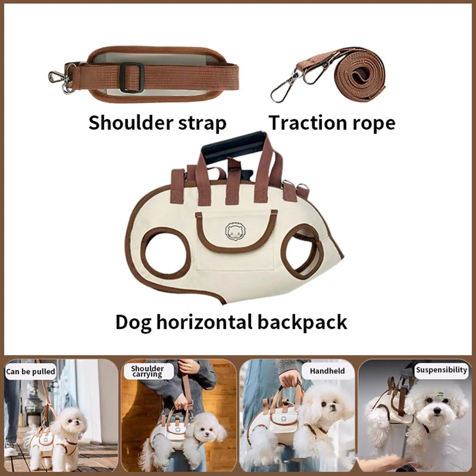 Small Dog Carrier Sling Puppy Adjustable Breathable Pet Pouch Pocket
