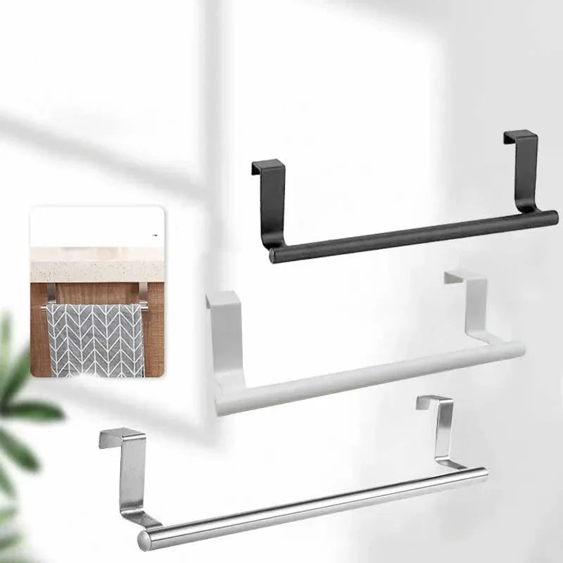 Towel Rack Over Door Bar Hanging Holder Stainless Steel Bathroom