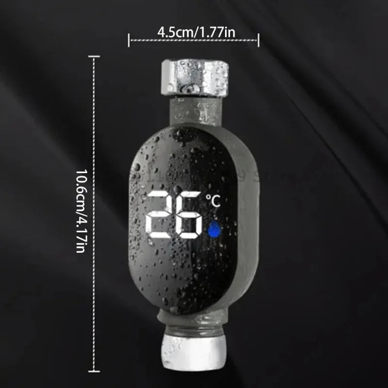 Home Water Shower Thermometer with Led Display 0℃~99℃ Water Accurate Temperature Measurement Waterproof SmartMeter Bathroom Zpaxo