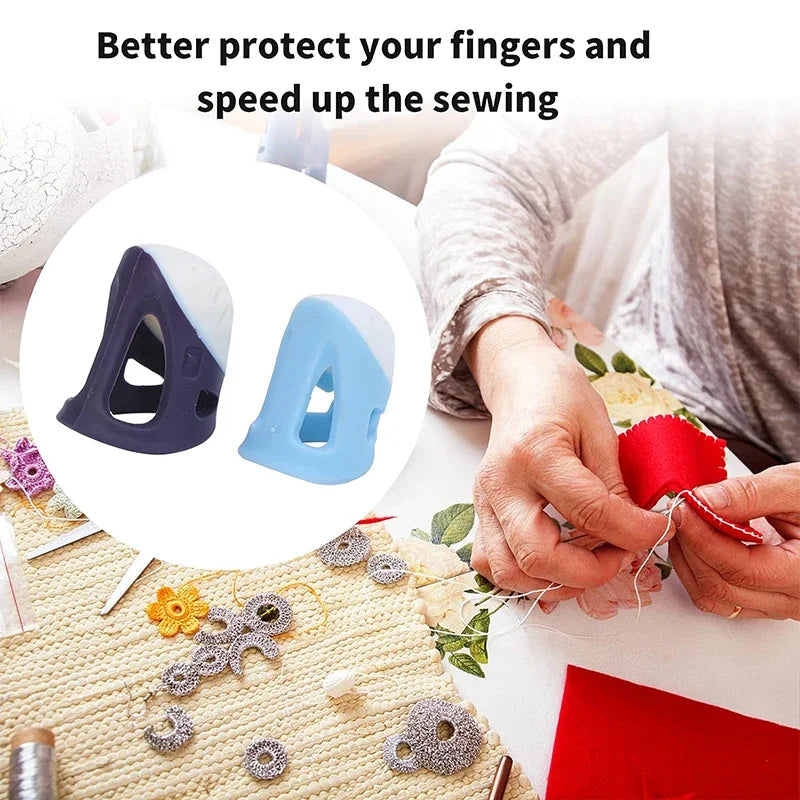 Silicone Thimbles Finger Tips Protector Anti-Slip Finger Covers Hand Cross-stitch Sewing DIY Tools Household Sewing Accessories Zpaxo