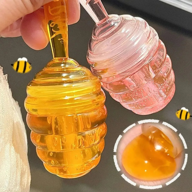 Small Honeypot Lip Oil Long Lasting Moisturizing Fading Pattern Water Zpaxo 2Pcs Mixed