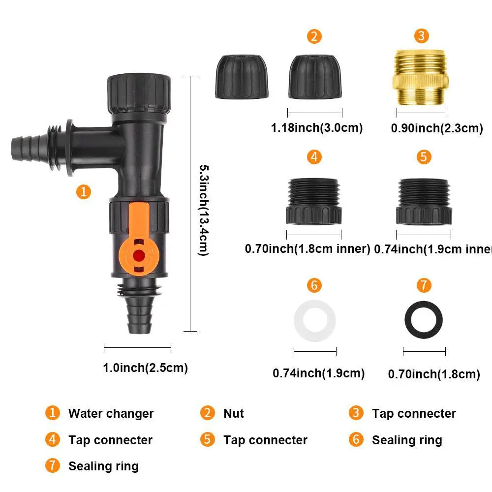 Plastic Aquarium Water Changer 3-Way Faucet Change Fish Tank Cleaning
