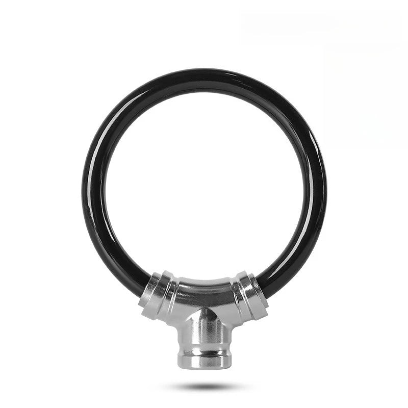 Bicycle Lock Mountain Bike Road Bike Bold Cable Lock Gold Ring Lock Battery Car Waterproof Shear-resistant and Anti-theft Lock Zpaxo black