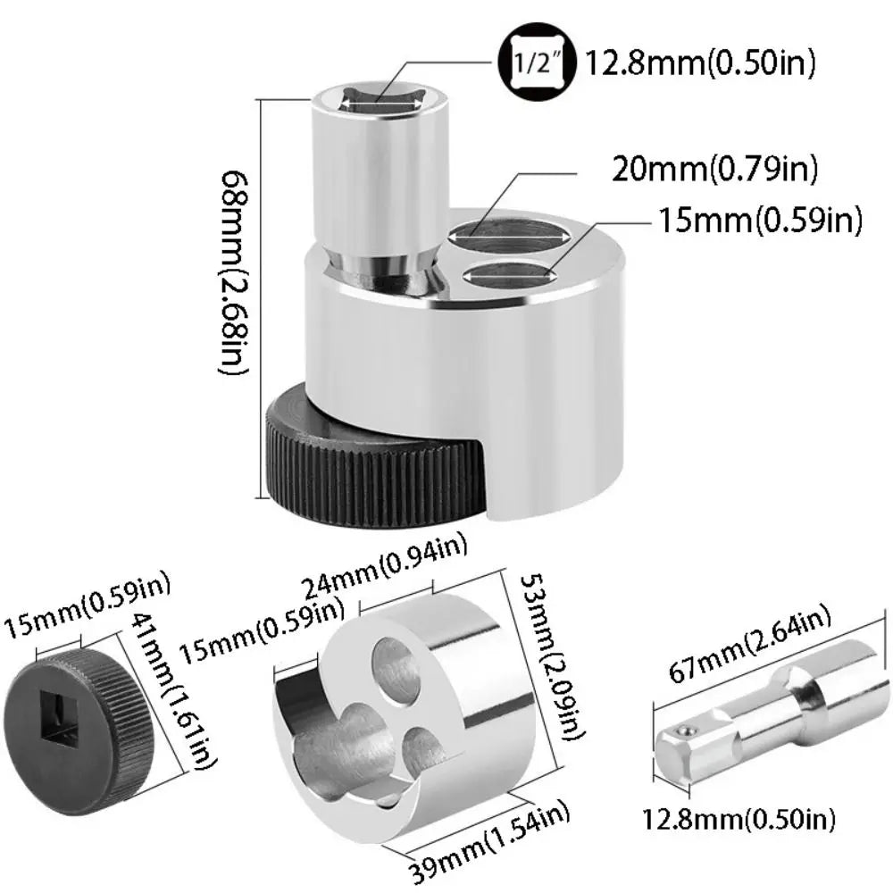 Silver Finish Broken Bolt Extractor Steel Material Sliding Head Zpaxo