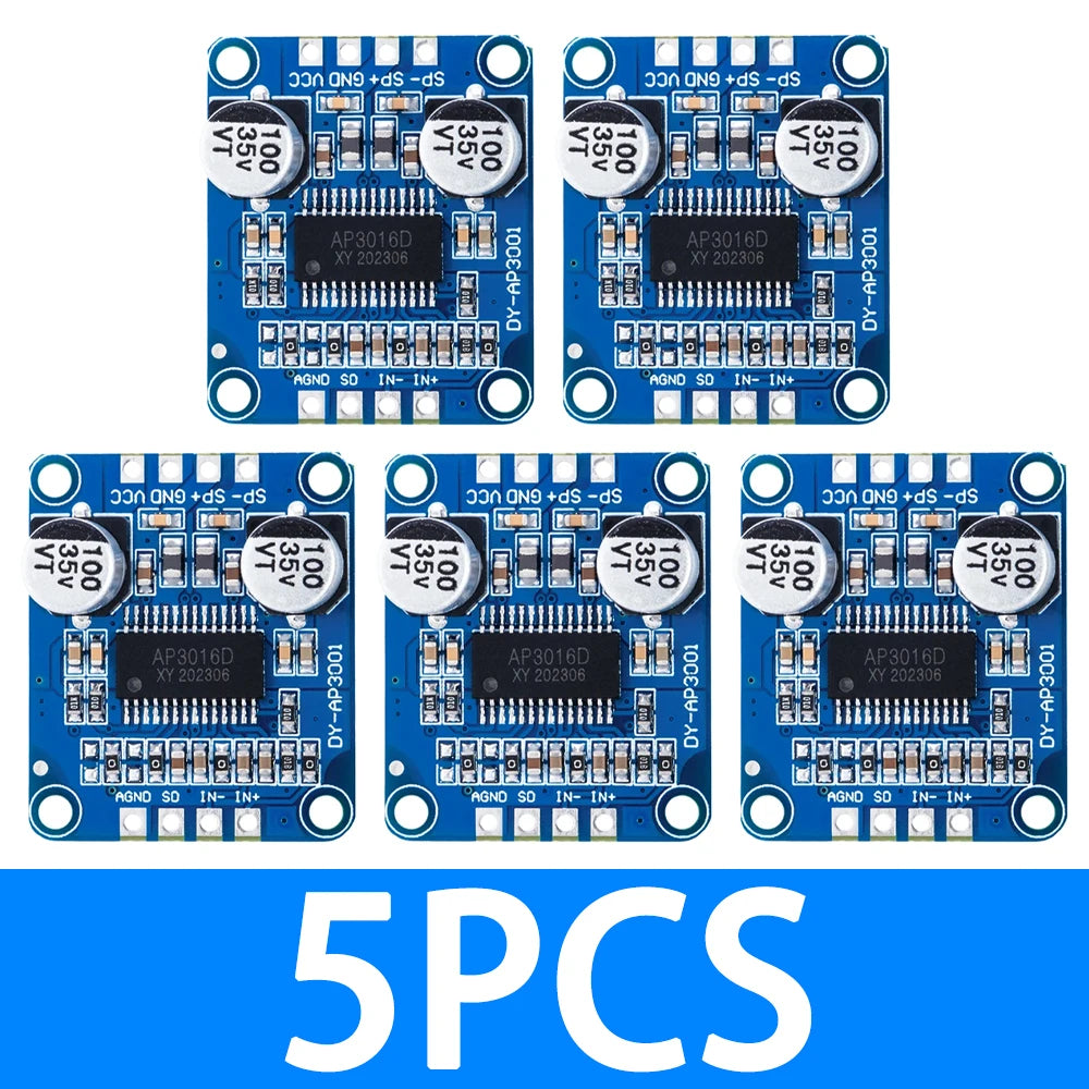 Class D Mono Digital Power Amplifier Module 30W-300W DC 8-24V 4-8Ω Zpaxo 5pcs