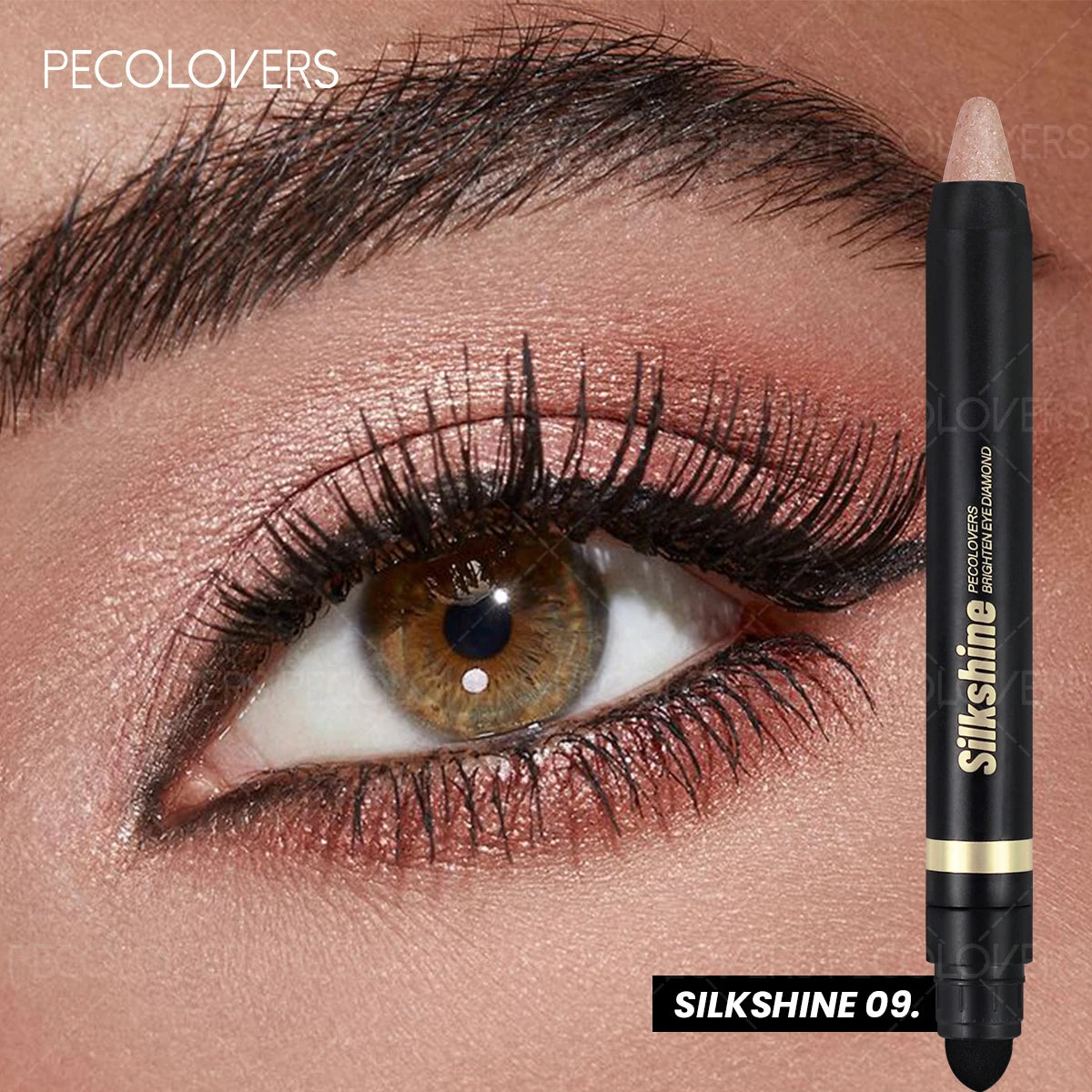1PC Pearly Glitter Eyeshadow Stick，Waterproof Shimmer Finish ,Smudge-Proof ,Mesmerizing Eye Makeup Pen for Bold & Defined Looks Zpaxo 09
