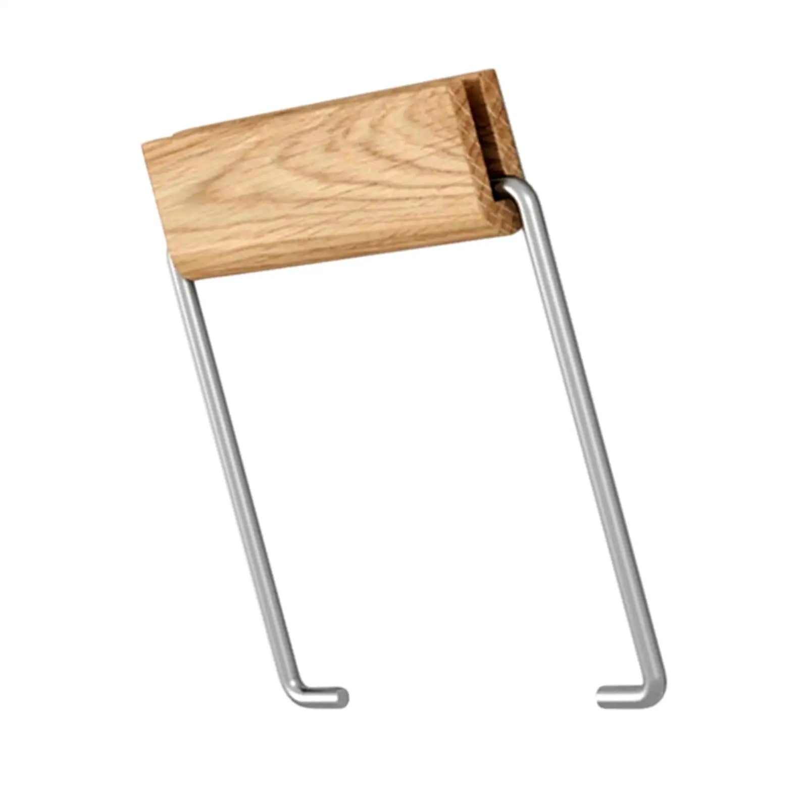 Wall-Mounted Paper Towel Holder – Modern Wood & Metal Rack Toilet Paper Holder Zpaxo Silver