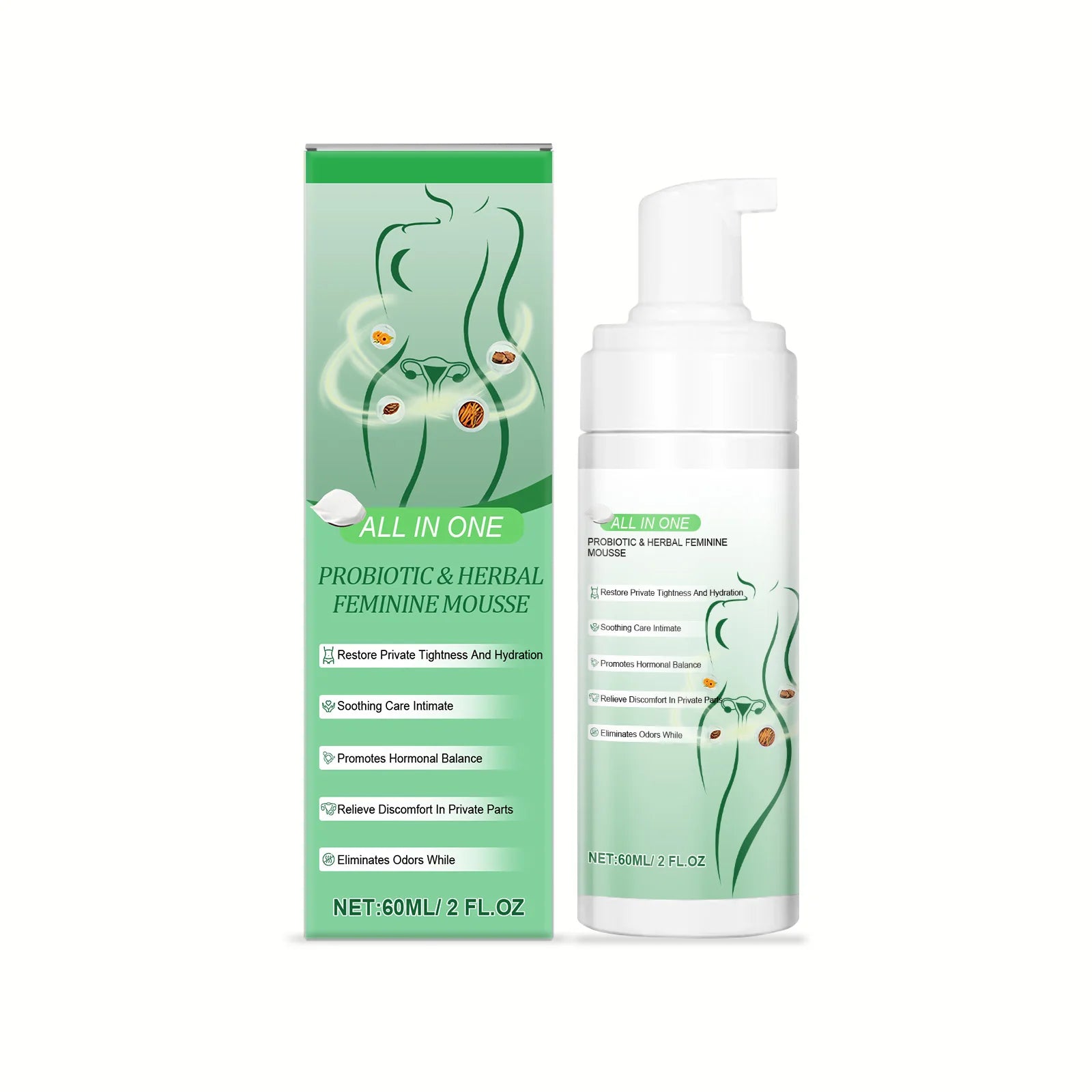 Herbal Women's Intimate Care Mousse – Odor Relief & pH Balance Intimate Care Mousse Zpaxo 60ml