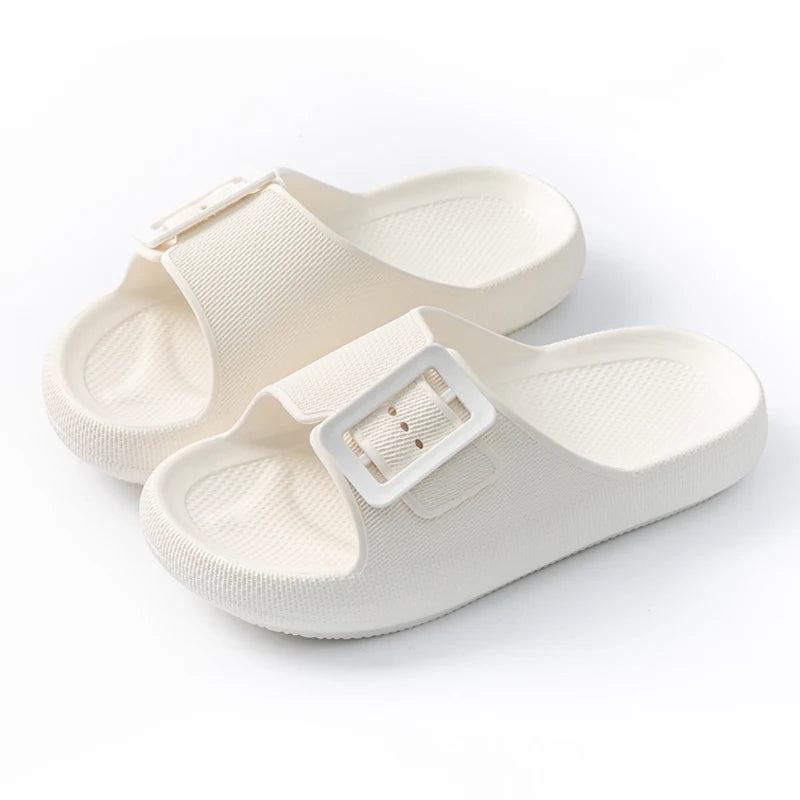 Women's Thick Sole Flip Flops Summer Outdoor Sandals Lightweight EVA Zpaxo WHITE 36-37