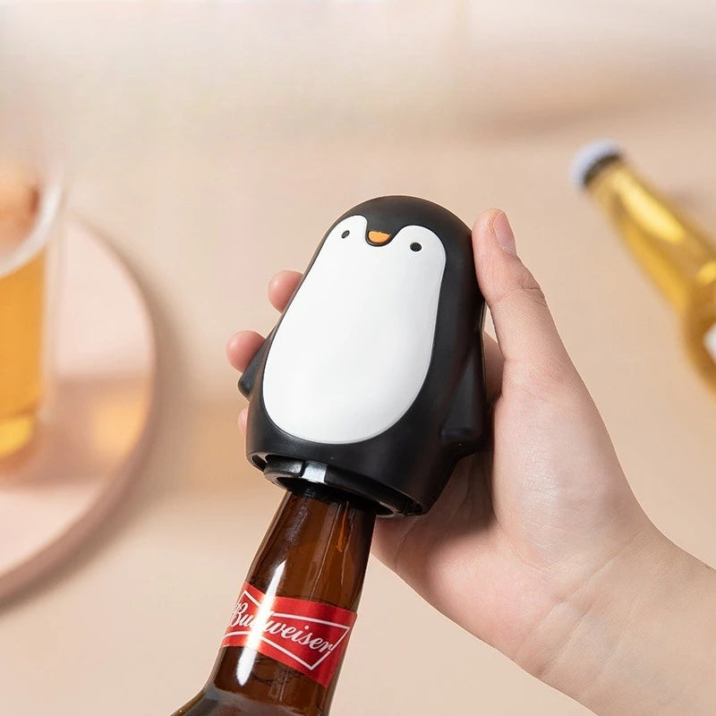 2026 New Penguin Seamless Can Opener, Beer Opener, Household Automatic Bottle Opener, Creative Bottle Cap Zpaxo
