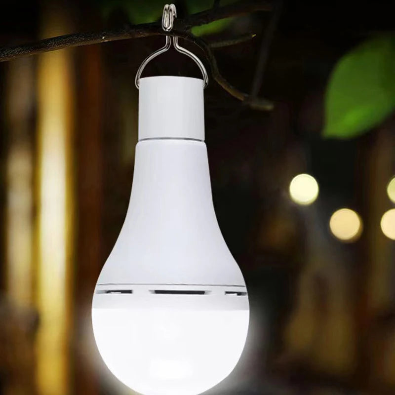 Solar Light Panel USB Charged Hanging Emergency Sunlight Powered Lamp Zpaxo 9W bulb