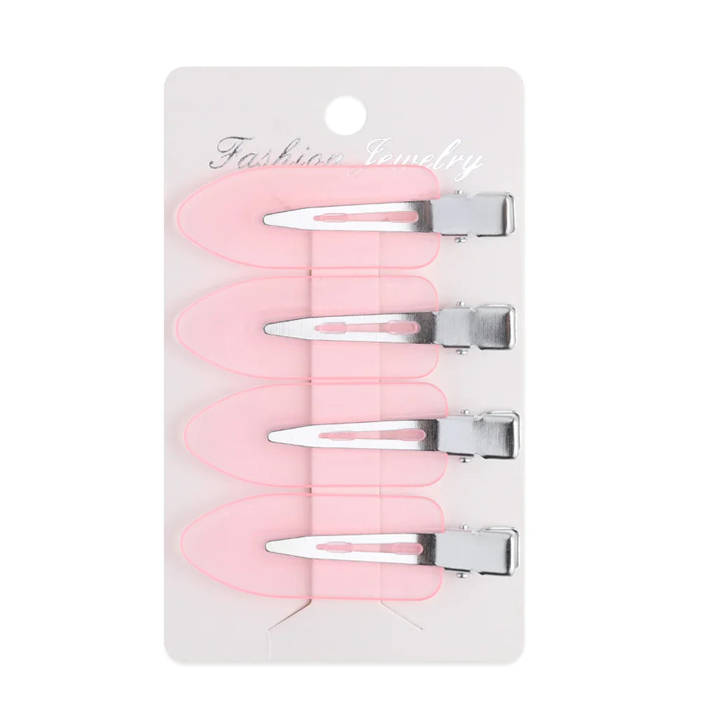 4-Pack Seamless No-Crease Hair Clips – Salon Styling Barrettes