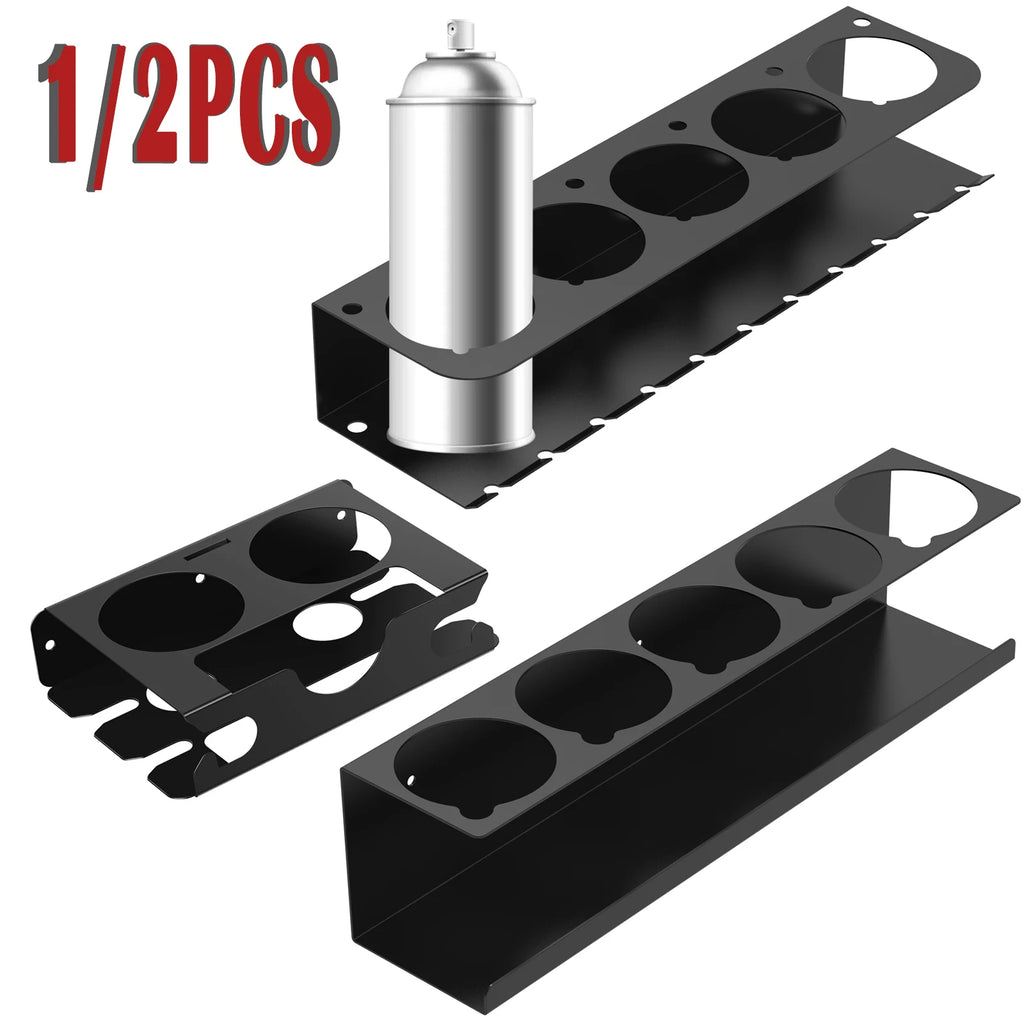 Carbon Steel Aerosol Spray Can Holder Large Opening Wall Mounted Aerosol Spray Organizer Multipurpose Easy Access Aerosol Bottle Zpaxo