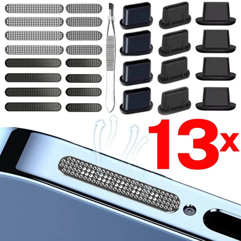 Universal Phone Metal Dustproof Net Stickers Speaker Mesh For iPhone Samsung Anti Dust Net Sound Hole Charging Port Dust Plug Zpaxo