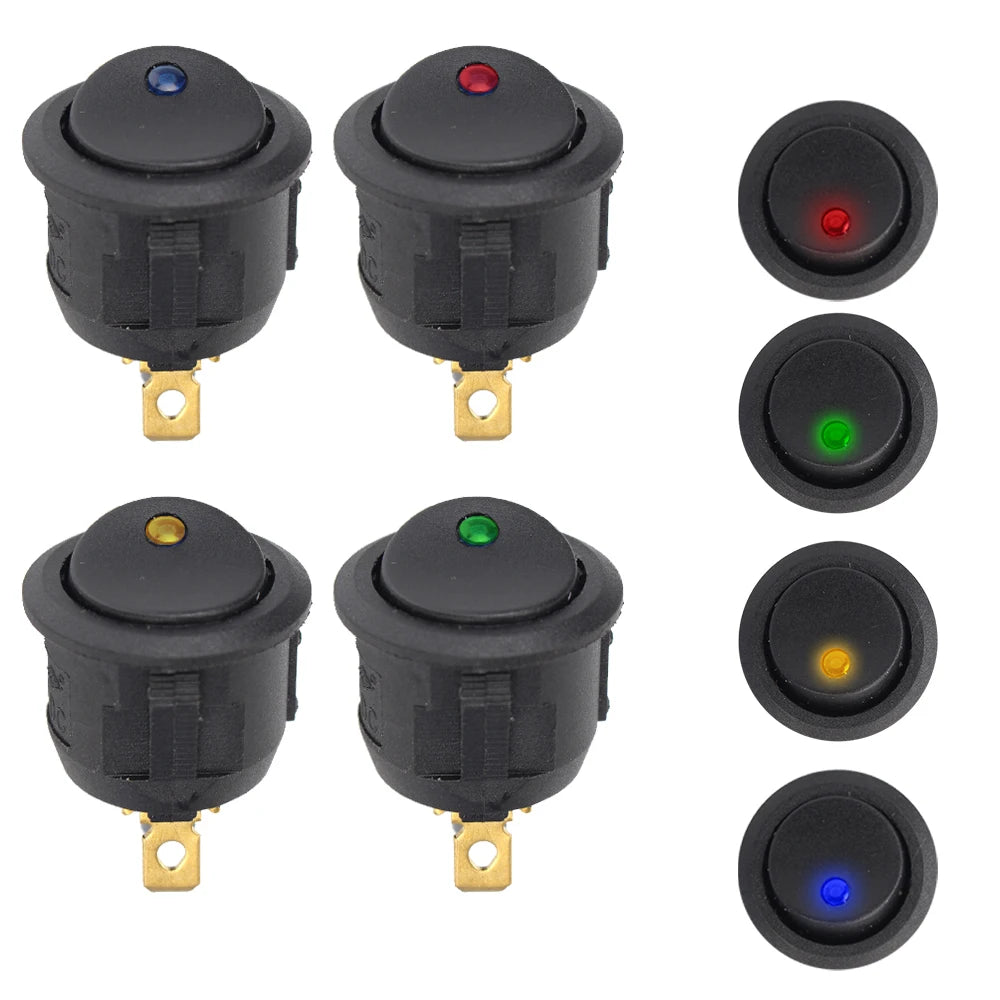 Luminescence Toggle Switches Waterproof 12V OFF LED Light Round