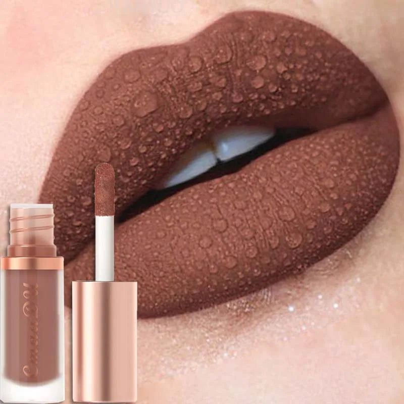 12 Colors Matte Velvet Lip Glaze Waterproof Liquid Lipstick Nude