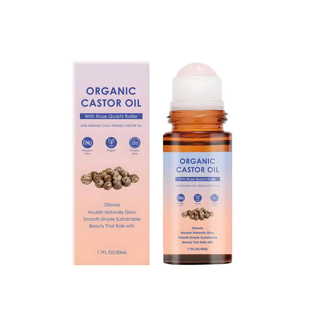Castor Oil Roll-On Moisturizing Brightening Skin Care Essence Skin Care Oil Roller Zpaxo B