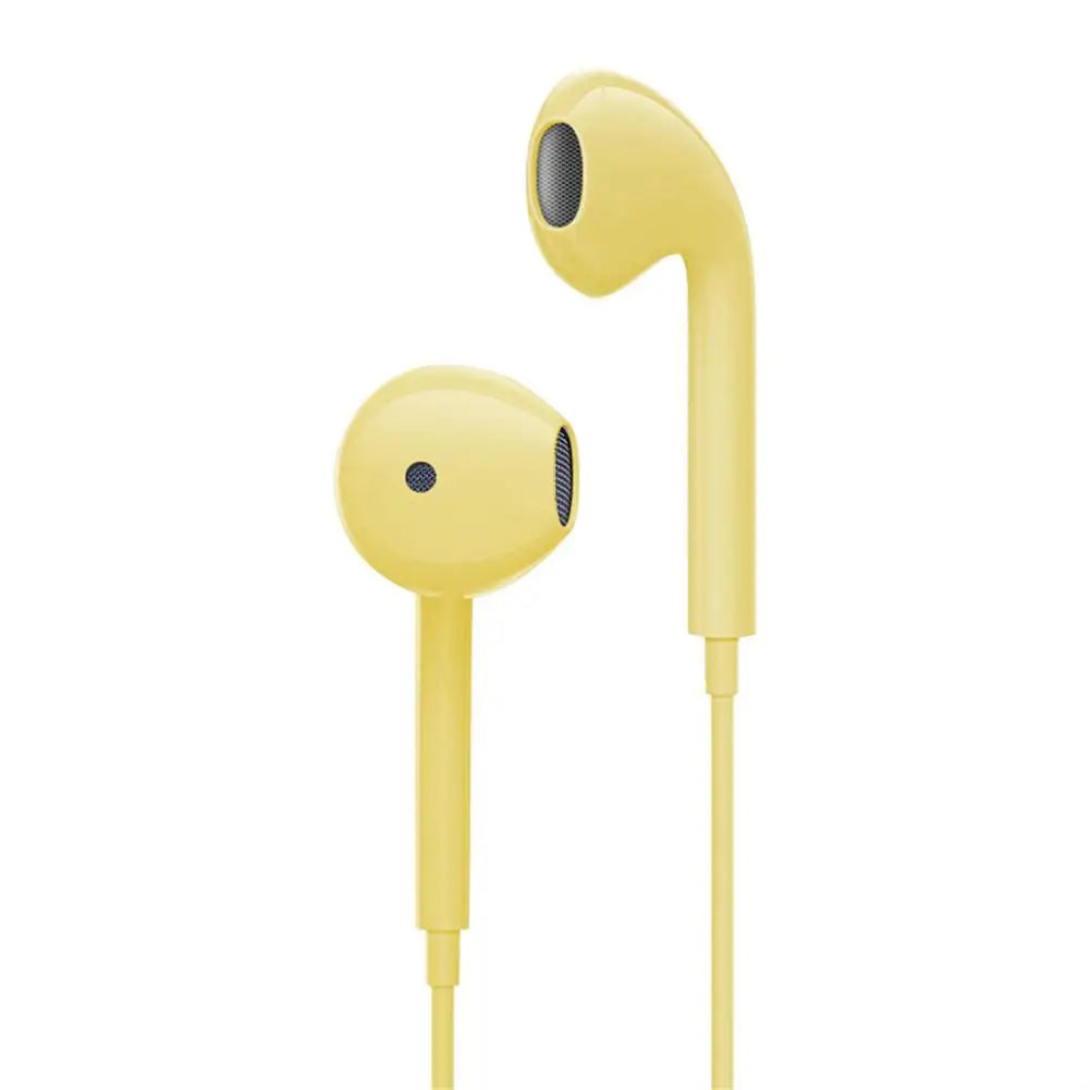 Universal 3.5mm Wired Earphones Super Bass Headset In Ear Earbuds With Built-in Mic Portable Sports Headphone For Mobile Phone Zpaxo Yellow