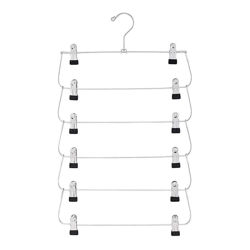 Multi Functional Folding Multi-Layer Pants Rack, Pants Hanger, Household Anti Slip And Seamless Wardrobe Storage Tool Zpaxo black