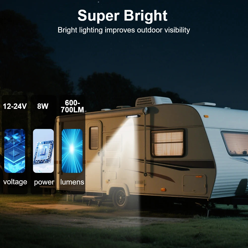 12V 24V RV Van Trailer Exterior Lamp Caravan Interior Wall Lamps LED