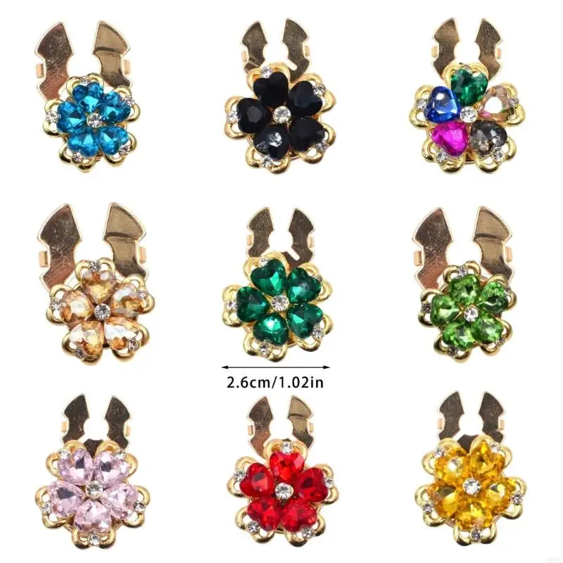 Women Easy Clip Button Covers Flower Designs Shirt Accessories