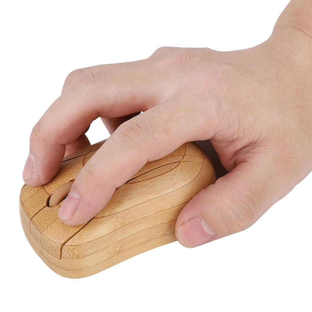 2 4GHz Bamboo Wireless Optical Mouse Laptop Computer Wooden Wood
