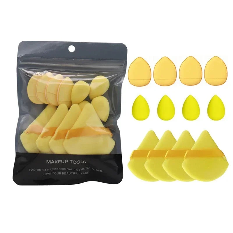 12PCS Cosmetic Puff Set Multicolor Soft Foundation Powder Makeup Sponge Egg Pink Purple Puff Makeup Tools Accessories Wholesale Zpaxo Yellow