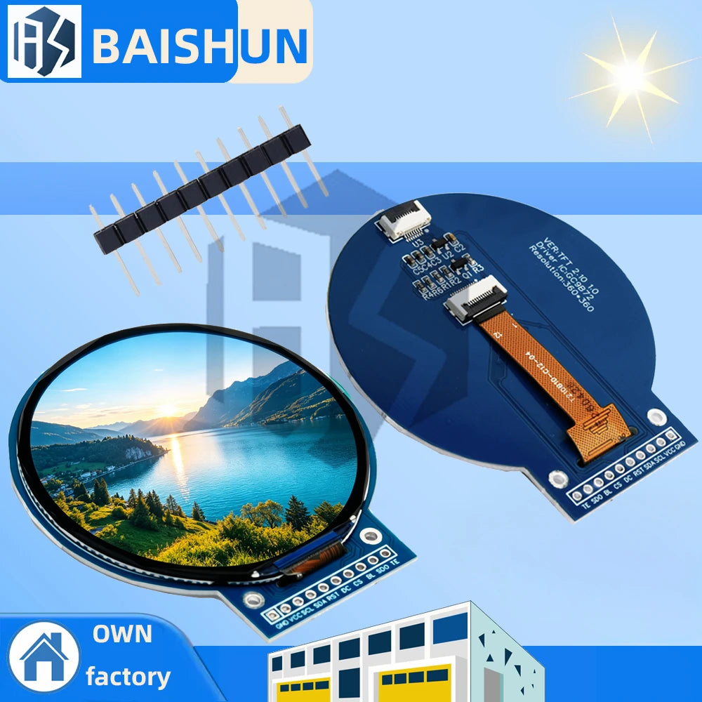 2 1 Circular TFT LCD Screen 360 GC9B72 SPI Round Display Module Zpaxo 2.1 Inch