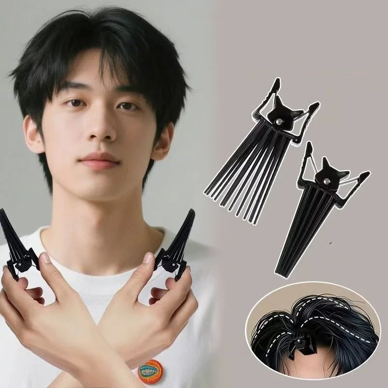 Male Female Curly Hair Styling Tool Set Fluffy Texture Comb & Hair Root Fluffy Clip Natural Curling Traceless Barber Accessories Zpaxo
