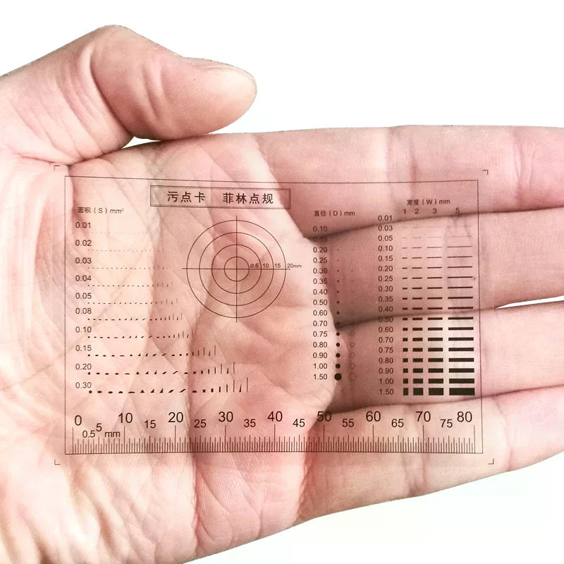 Stain Contrast Card Transparent PET Film Surface & Point Gauge