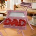Dad Letter Shaped Empty Flower Box Father's Day Floral Packaging for Celebrations Parties DIY Decor Valentines Anniversary Zpaxo Pink