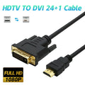DVI HD HDTV 24+1 Male Cable Digital Video Adapter Laptop Computer Zpaxo 1.5m