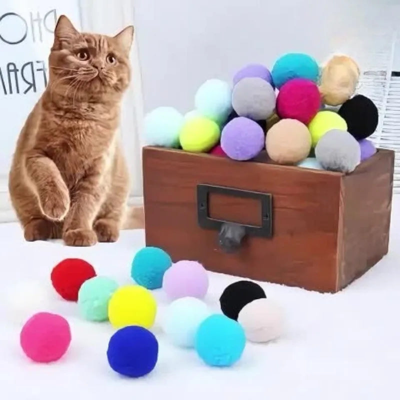 Interactive Plush Ball String Toy Mechanical Launcher Soft