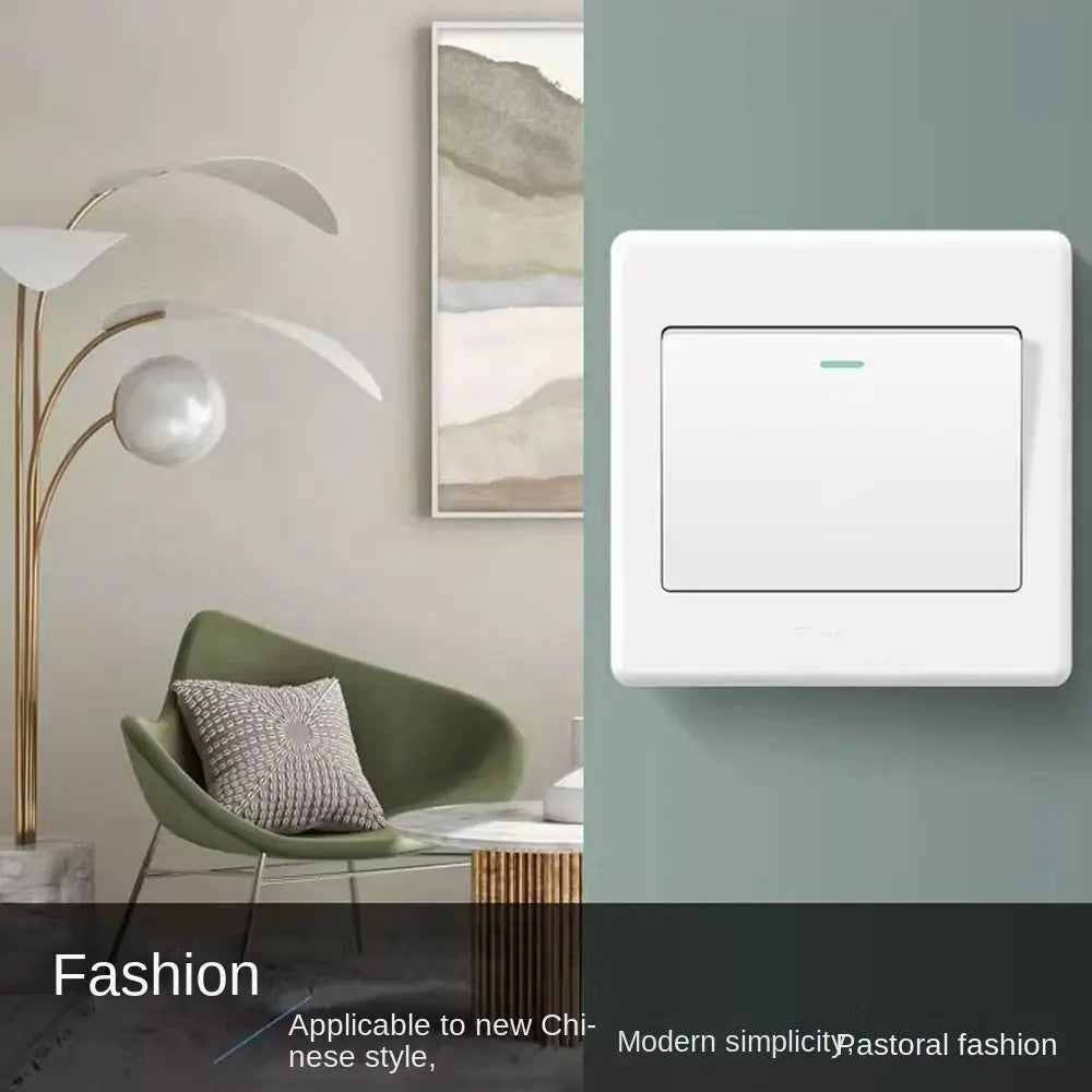 1/2/3/4 Gang Wall Light Switch Panel with Indicator Light