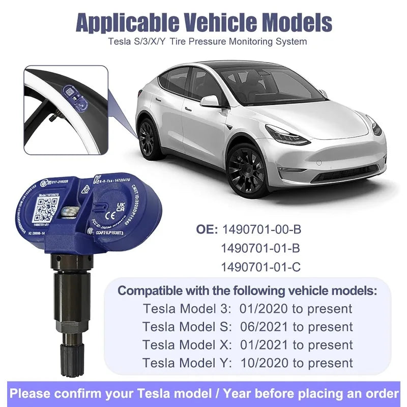 Tesla Model 3/S/X/Y BLE TPMS Sensor – No Programming